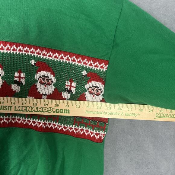 VTG Nutcracker Sweatshirt Sweater Sz XL Green Collared Knit Santa Claus 80s USA - Picture 5 of 8